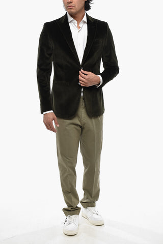 CODE Blazer aus Velours mit Lanzettenrevers