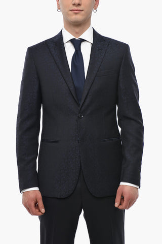 CC COLLECTION Damask Wool Blazer REFINED With Peak Lapel