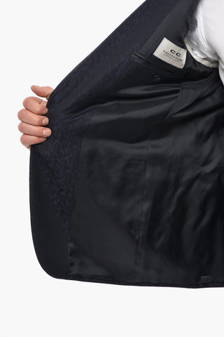 CC COLLECTION Damask Wool Blazer REFINED With Peak Lapel