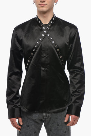 Cotton Satin Shirt EYELET DUCHESSE with Eyelets