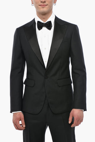 Festlicher Anzug LONDON aus Satin mit Spitzrevers