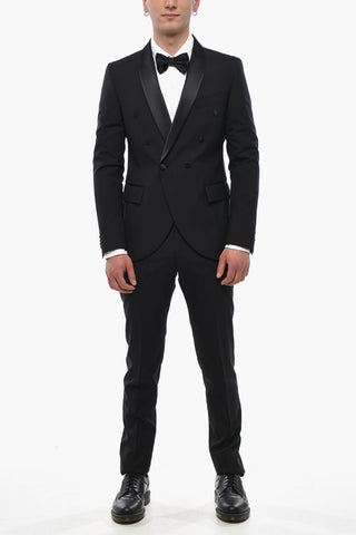 CODE Satin Double-Breasted Suit With Shawl Lapel