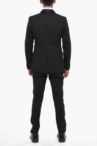 CODE Satin Double-Breasted Suit With Shawl Lapel