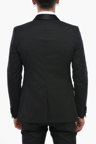 CODE Satin Double-Breasted Suit With Shawl Lapel