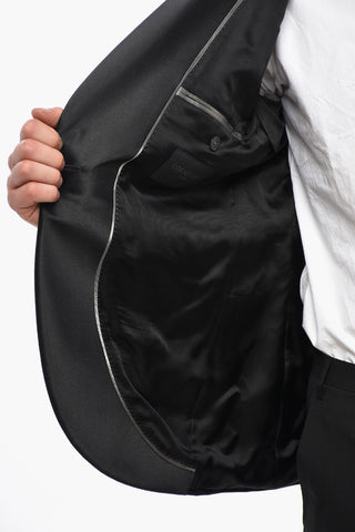 CODE Satin Double-Breasted Suit With Shawl Lapel