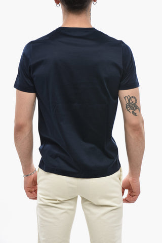 Baumwoll-T-Shirt mit Rundhalsausschnitt, uni