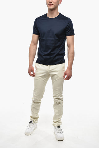 Baumwoll-T-Shirt mit Rundhalsausschnitt, uni