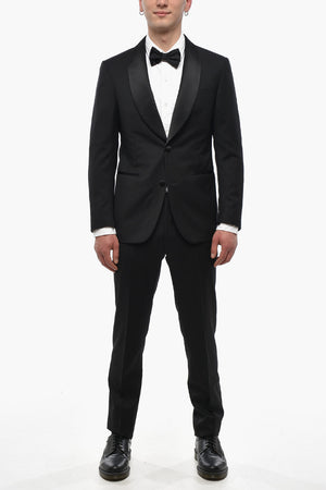 CODE Virgin Wool Suit With Satin Shawl Lapel
