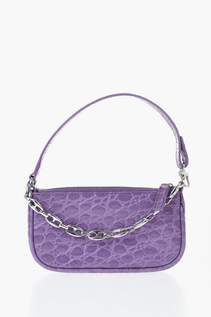 Borsa Mini in Pelle Goffrata Effetto Coccodrillo