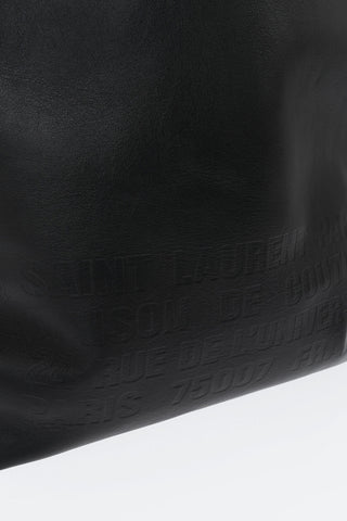Pebbled Leather Tote Bag with Embossed Detail
