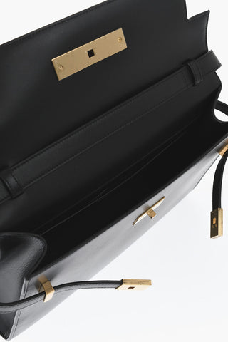 Schultertasche aus Leder mit Magnetverschluss