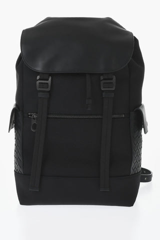 Canvas-Rucksack HI-TECH mit geflochtenen Ledertaschen
