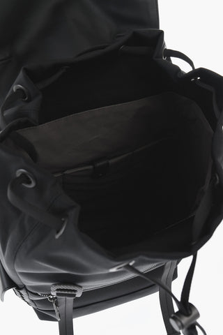 Canvas-Rucksack HI-TECH mit geflochtenen Ledertaschen