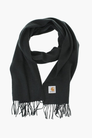 Wool Scarf with Fringed Hem