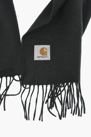 Wool Scarf with Fringed Hem