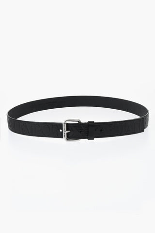 Embossed Leather Belt with 40mm Metal Buckle