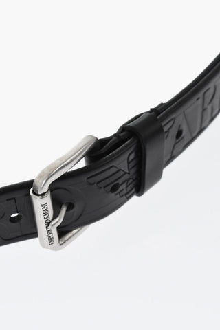Embossed Leather Belt with 40mm Metal Buckle