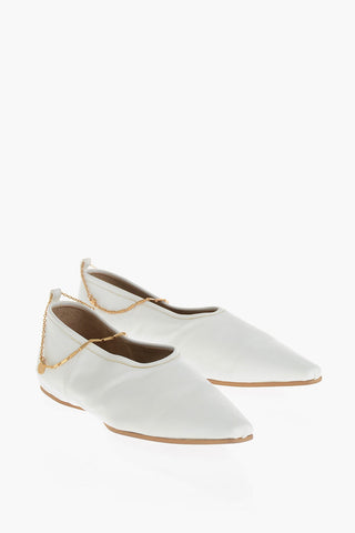 Ballerine Point Toe in Pelle Vegan con Cinturino Removibile