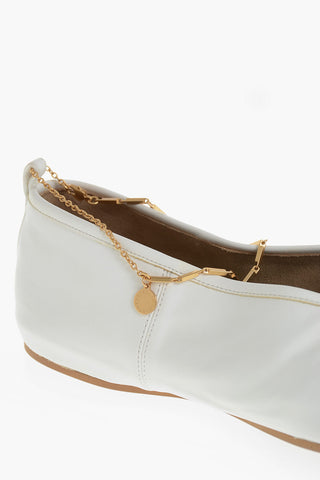 Ballerine Point Toe in Pelle Vegan con Cinturino Removibile