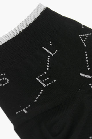 Calzini Corti in Misto Cotone con Logo All-Over