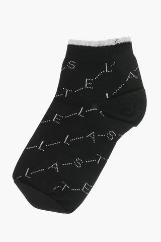 Calzini Corti in Misto Cotone con Logo All-Over