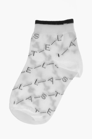 Calzini Corti in Misto Cotone con Logo All-Over