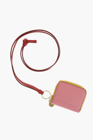 Eco-Leather Color Block Card Holder With Shoulder Strap