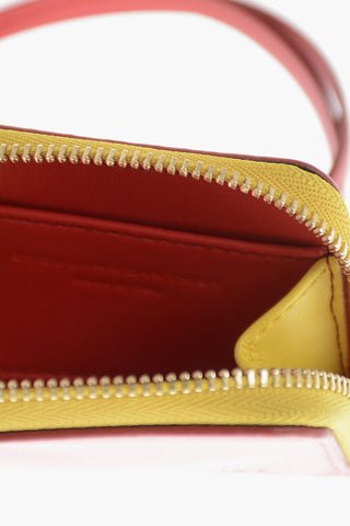 Eco-Leather Color Block Card Holder With Shoulder Strap