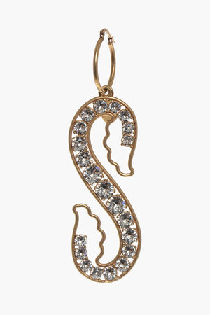 Single Metal Earring Embellished With Crystals