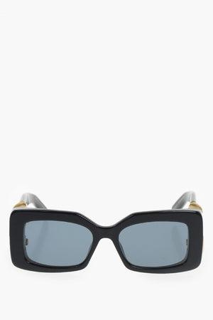 Maxi Rechteckige Sonnenbrille mit goldfarbenem Kettendetail