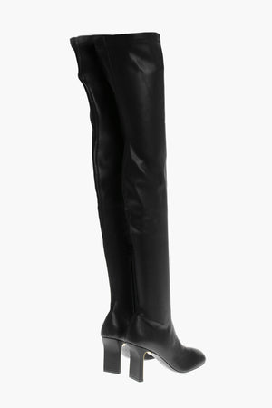 인조가죽 하이 부츠 IVY STRETCH, 8cm 굽