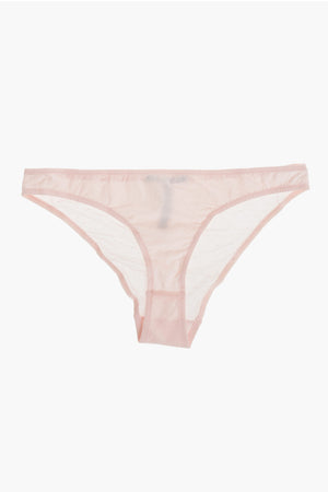 Solid-Color Transparent Mesh Briefs