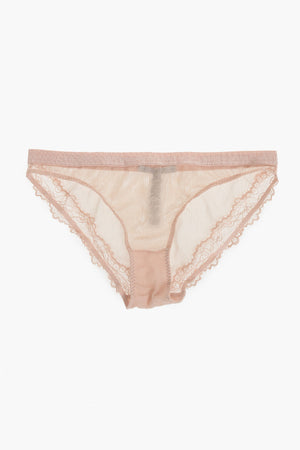 Transparent Mesh Briefs with Lace Details