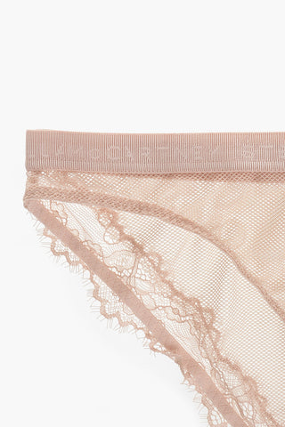 Slip in Mesh Trasparente con Dettagli in Pizzo