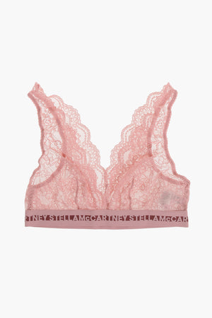 Macramé Lace Triangle Bra with Logo Band
