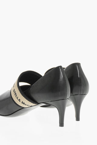 Mary-Jane-Pumps aus veganem Leder mit 5 cm Logoband