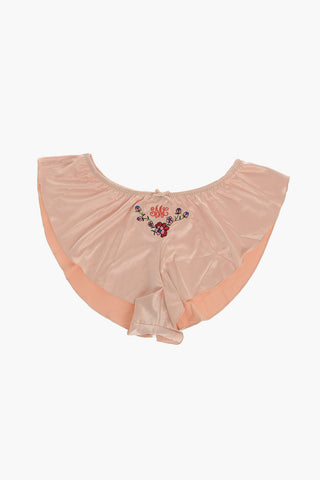 Satin Briefs With Back Embroidery