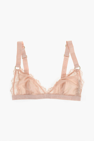 Triangle Bra with Lace and Logo Band