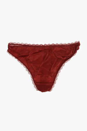 Satin Briefs with Lace Details