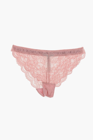 Macramé Lace Culotte with Cutout Details and Logo Band