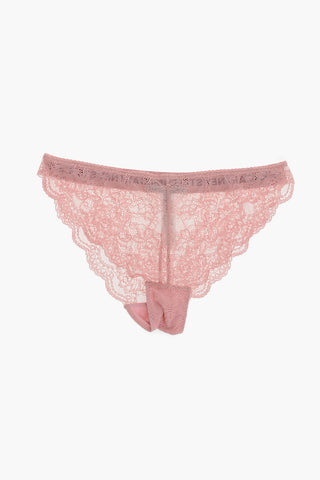 Culotte in Pizzo Macrame' con Dettagli Traforati e Banda Logata
