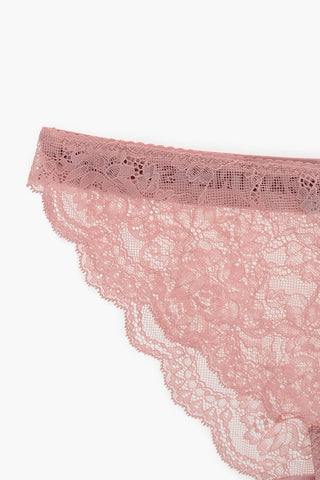 Culotte in Pizzo Macrame' con Dettagli Traforati e Banda Logata