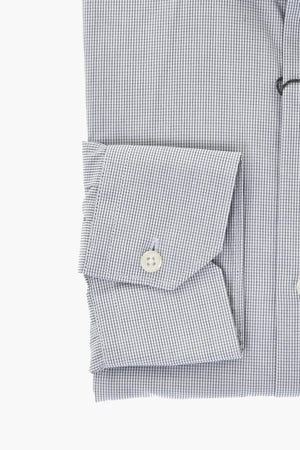 Mini-Check Cotton Shirt With French Collar