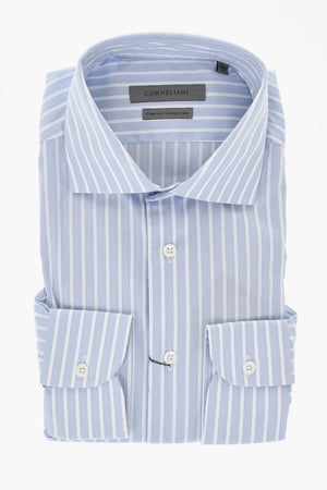 Wrinkle-Free Striped Shirt With French Collar