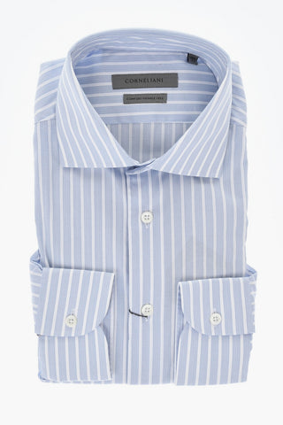 Camicia Wrinkle-Free a Righe con Collo Francese                                                                                                                                                                                                                                                                                                                                                                                                                                                                                                                                                                                                                                                                                                                                                                                                                                                                                                                                                                                                                                                                                     