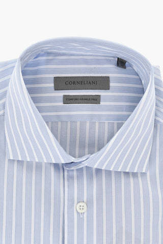 Camicia Wrinkle-Free a Righe con Collo Francese                                                                                                                                                                                                                                                                                                                                                                                                                                                                                                                                                                                                                                                                                                                                                                                                                                                                                                                                                                                                                                                                                     