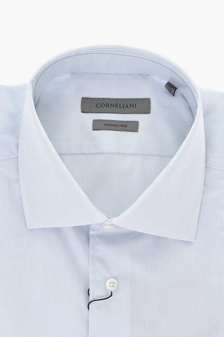 Camicia In Cotone A Righe Con Collo Francese