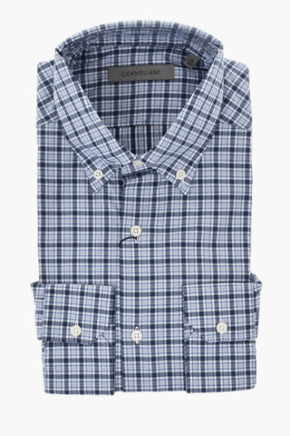 Camicia Button Down a Quadri in Cotone