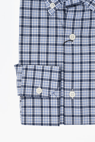 Camicia Button Down a Quadri in Cotone