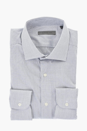 Striped Cotton Shirt With French Collar